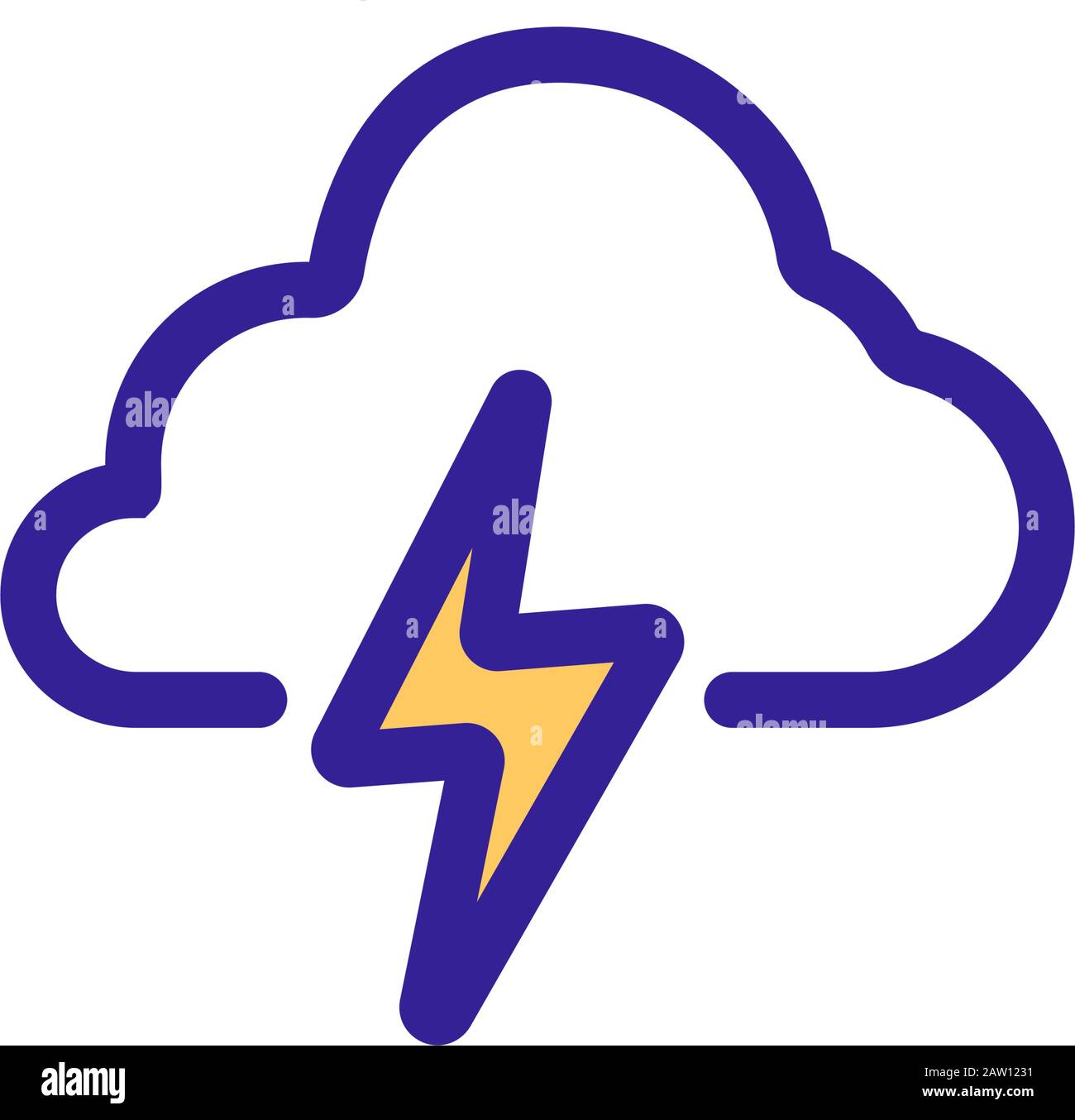 Lightning Storm Hurricane Icon Vector. Isolated contour symbol ...