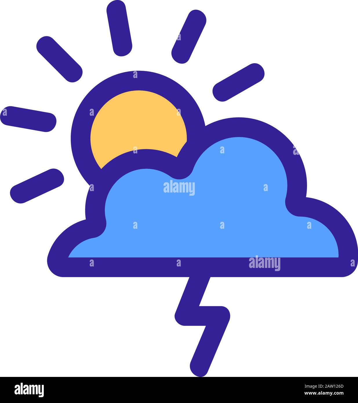 Lightning Storm Hurricane Icon Vector. Isolated contour symbol ...