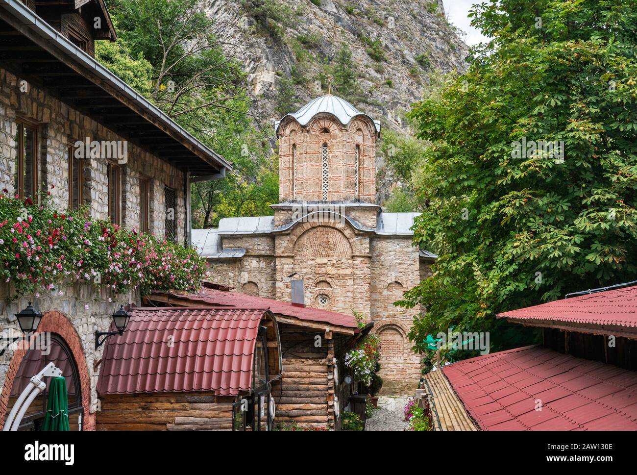 St Andrew (Sv Andrej) Macedonian Orthodox Monastery over Matka Lake in Matka  Canyon near Skopje, North Macedonia Stock Photo - Alamy
