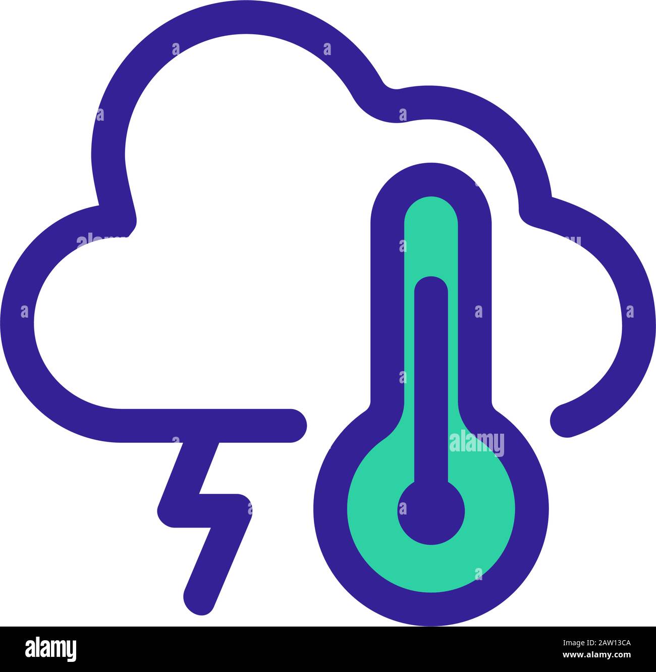 Lightning Storm Hurricane Icon Vector. Isolated contour symbol ...