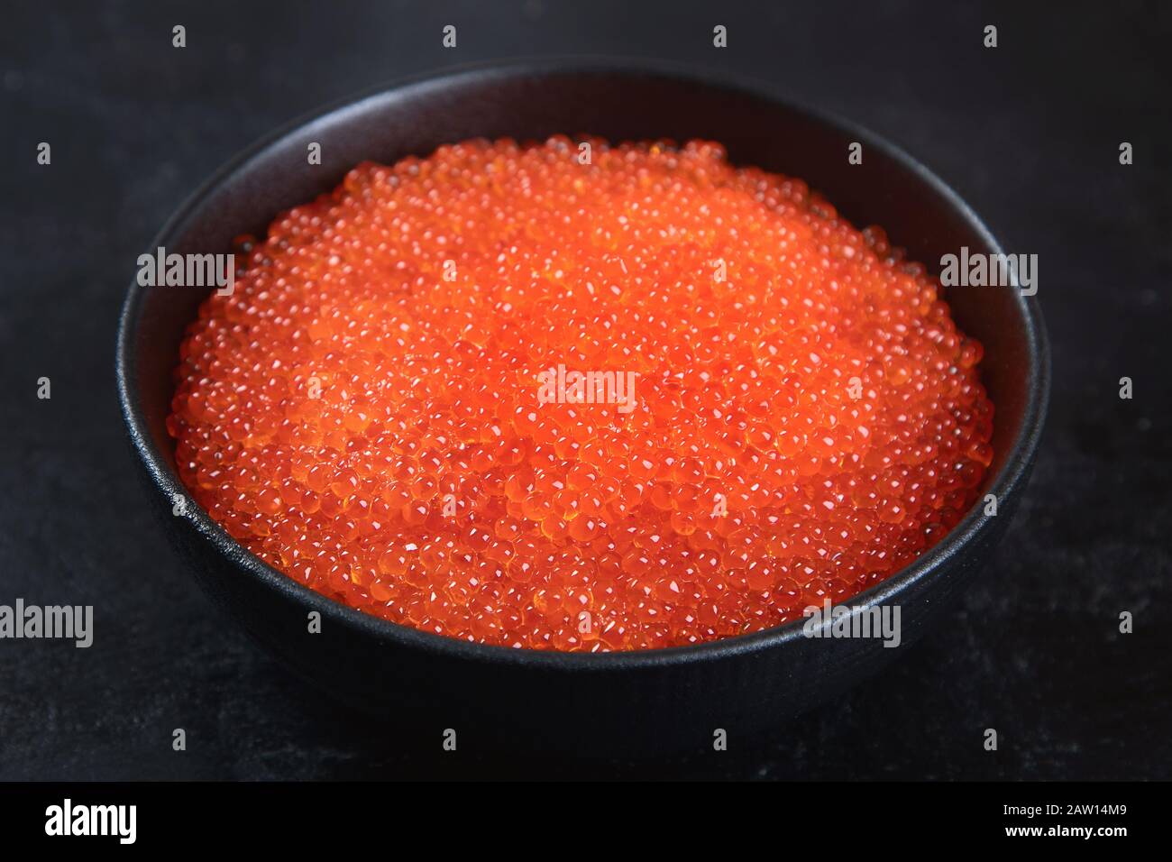 Salmon roe. Red caviar. Top view Stock Photo Alamy