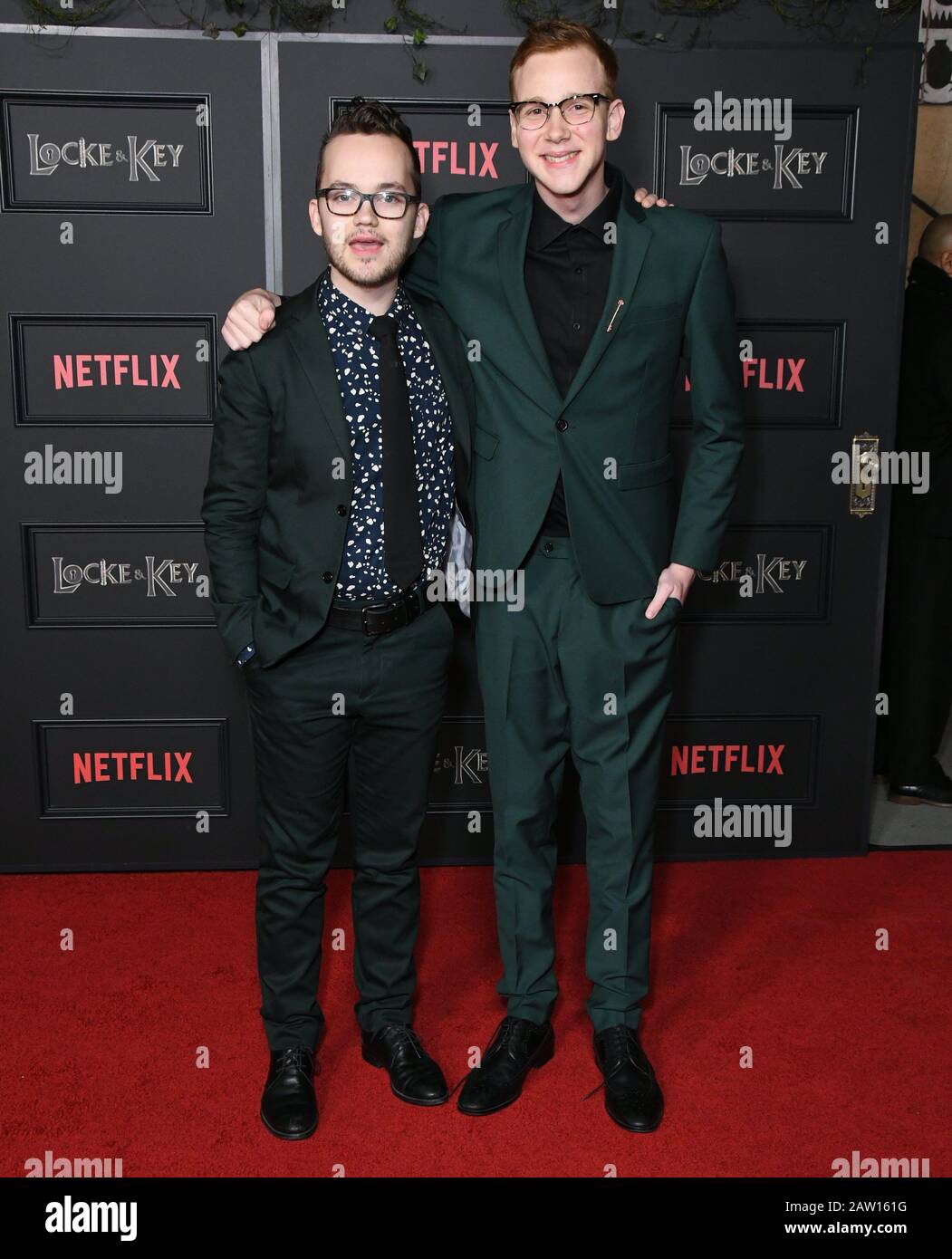 Hollywood, California, USA. 05th Feb, 2020. Thomas Mitchell Barnet and Coby  Bird attend Netflix's Locke & Key Series Premiere photo call at the  Egyptian Theatre on February 05, 2020 in Hollywood, California.