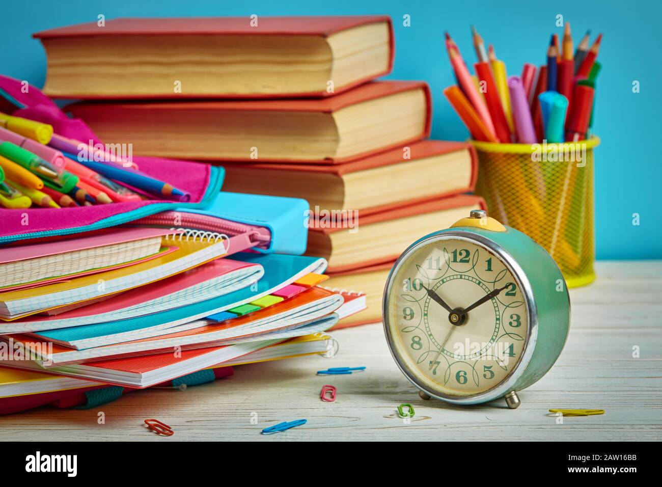 The composition is laid out from a color school stationery Stock Photo