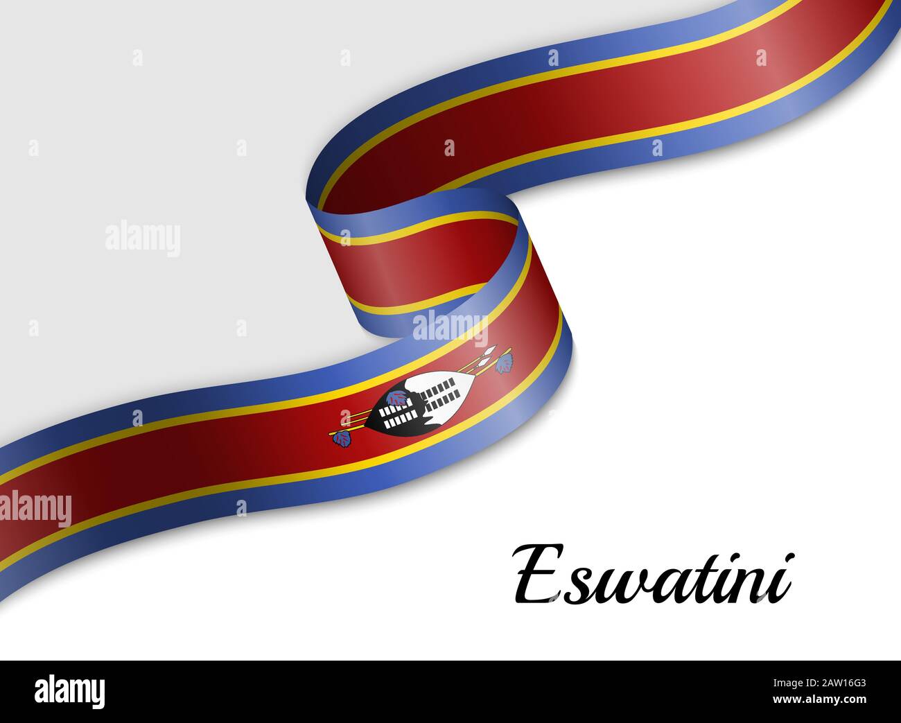 waving ribbon flag of Eswatini. Template for independence day banner ...
