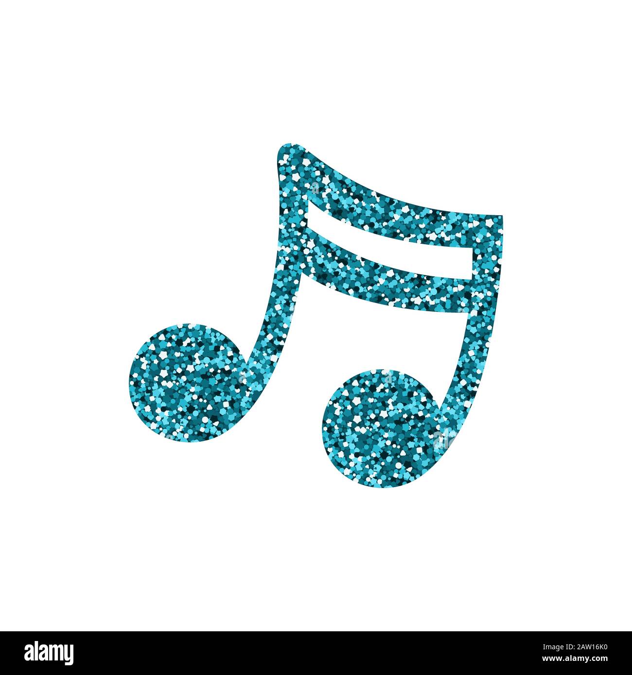 Blue musical note. A spangle texture. Vector illustration. Stock Vector