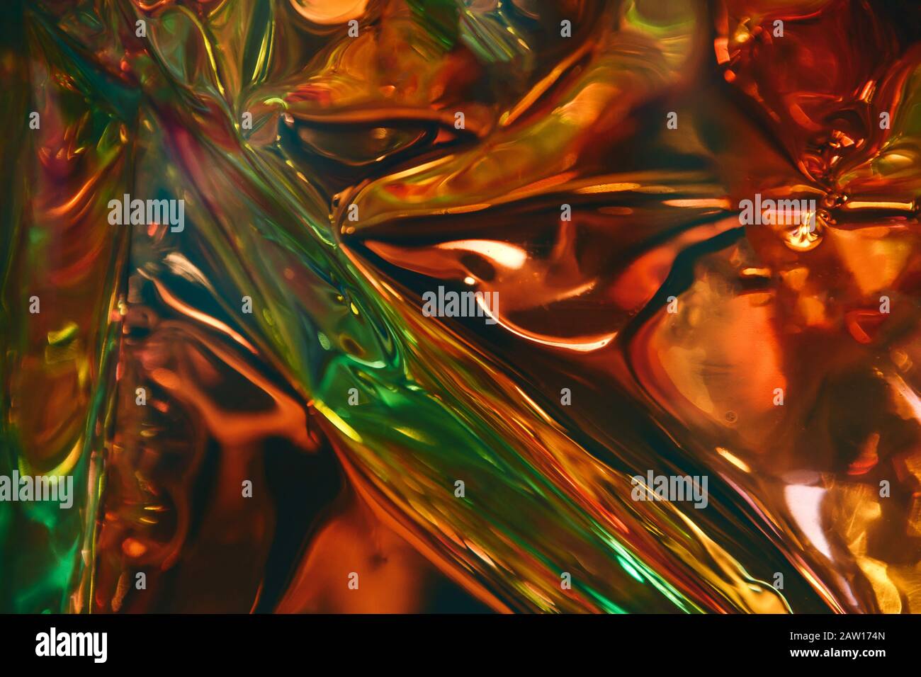 Abstract holographic psychedelic blurred background in bright colors Stock Photo