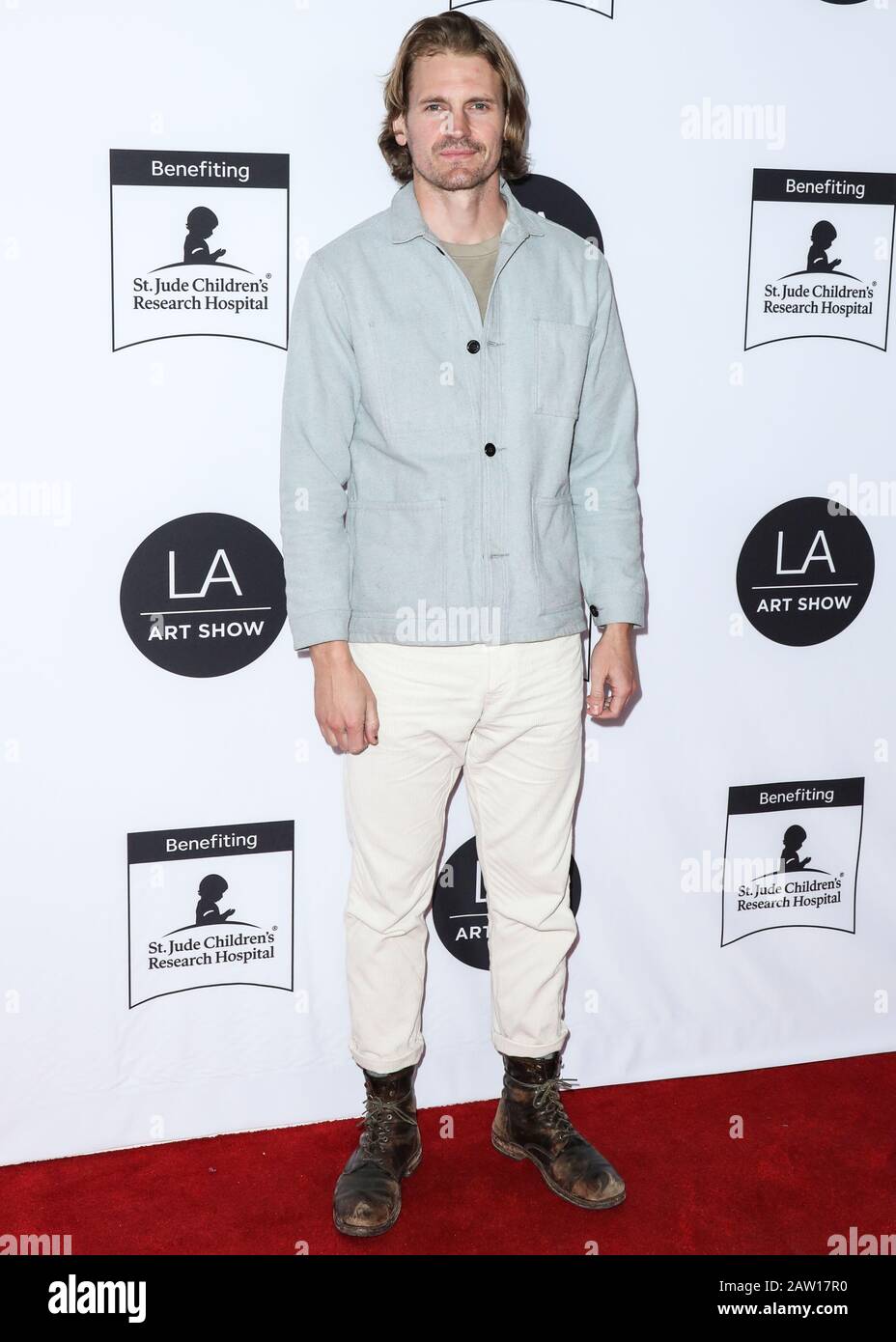 Los Angeles, United States. 05th Feb, 2020. LOS ANGELES, CALIFORNIA, USA - FEBRUARY 05: Josh Pence arrives at the Los Angeles Art Show 2020 Opening Night Gala held at the Los Angeles Convention Center on February 5, 2020 in Los Angeles, California, United States. (Photo by Xavier Collin/Image Press Agency) Credit: Image Press Agency/Alamy Live News Stock Photo