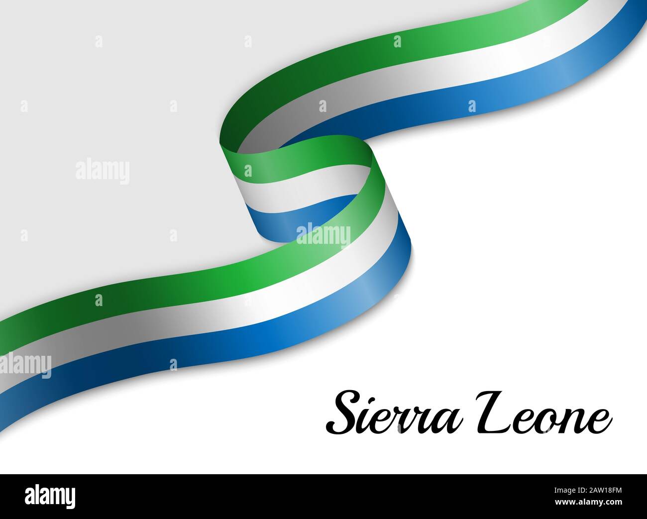 waving ribbon flag of Sierra Leone. Template for independence day ...