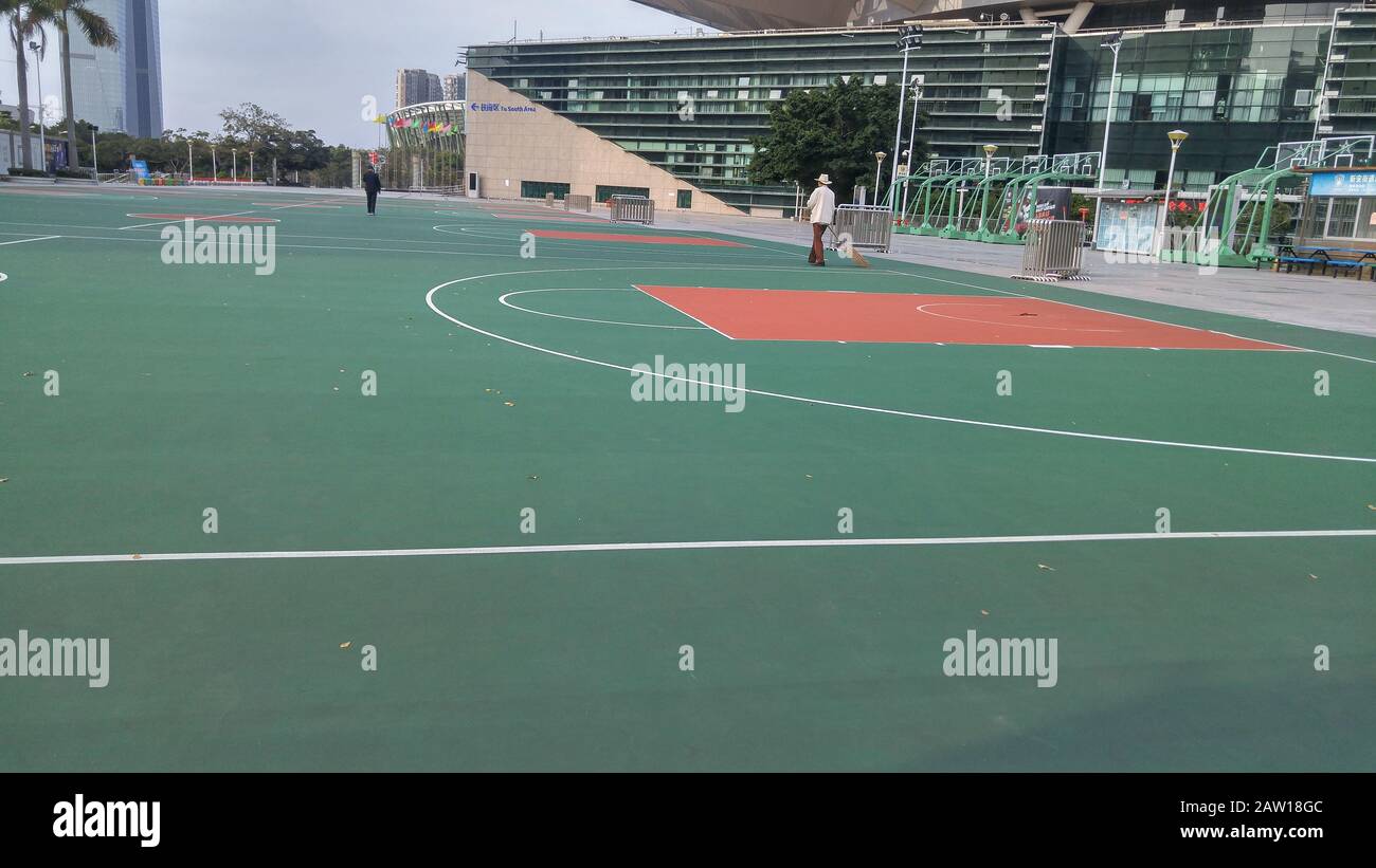 Shenzhen, China basketball court maintenance in sports Stock Photo Alamy