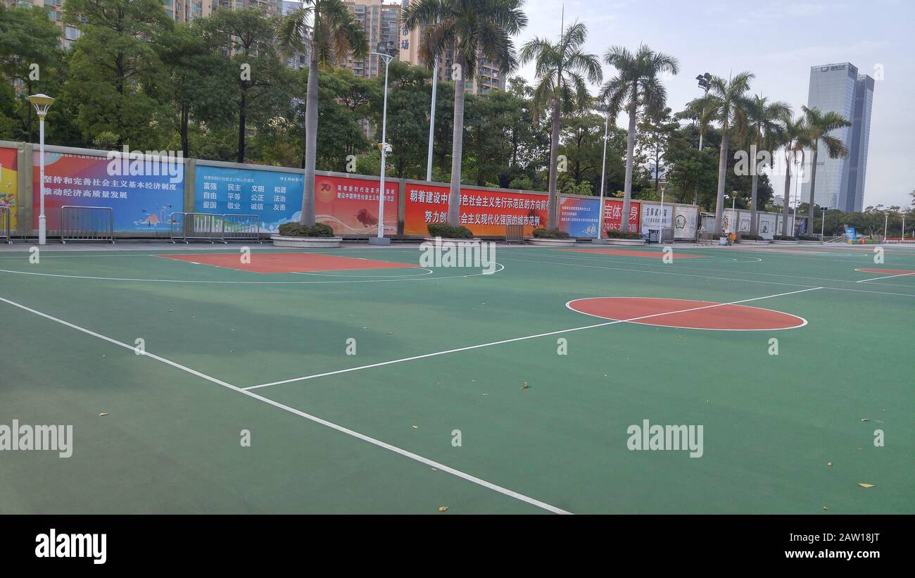 Shenzhen, China basketball court maintenance in sports Stock Photo Alamy