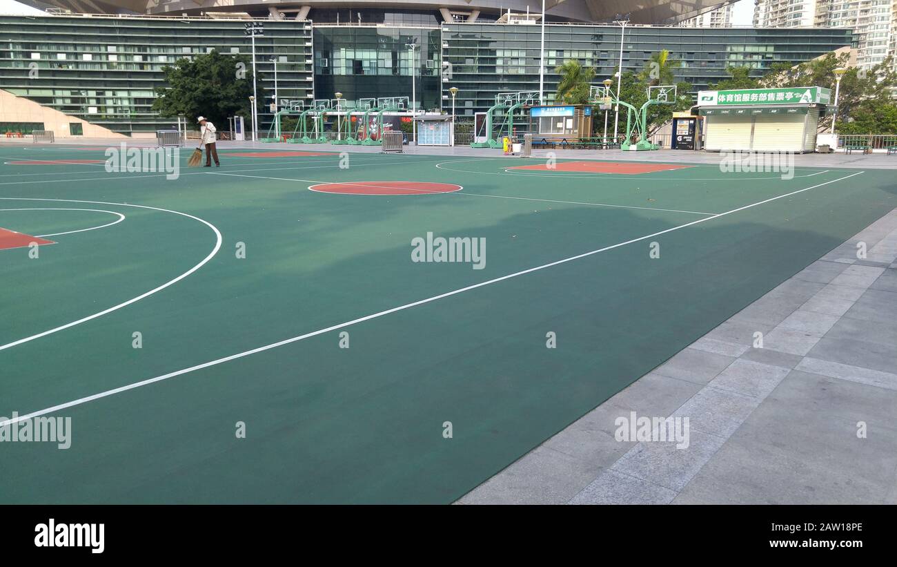 Shenzhen, China basketball court maintenance in sports Stock Photo Alamy
