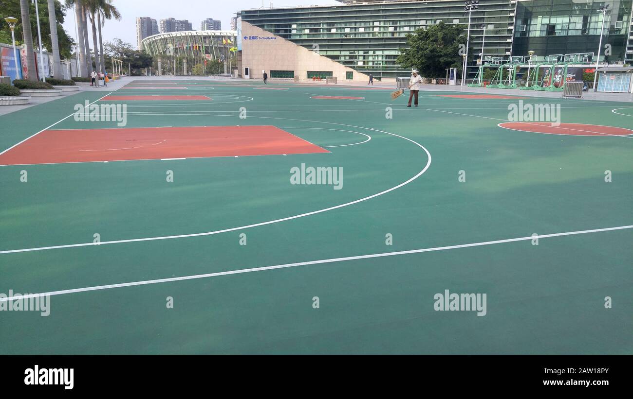 Shenzhen, China basketball court maintenance in sports Stock Photo Alamy