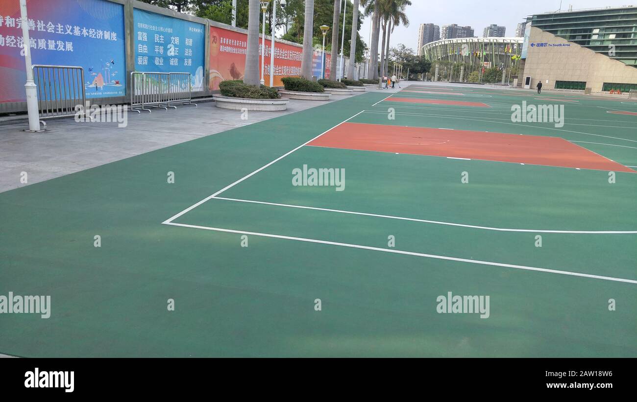 Shenzhen, China basketball court maintenance in sports Stock Photo Alamy