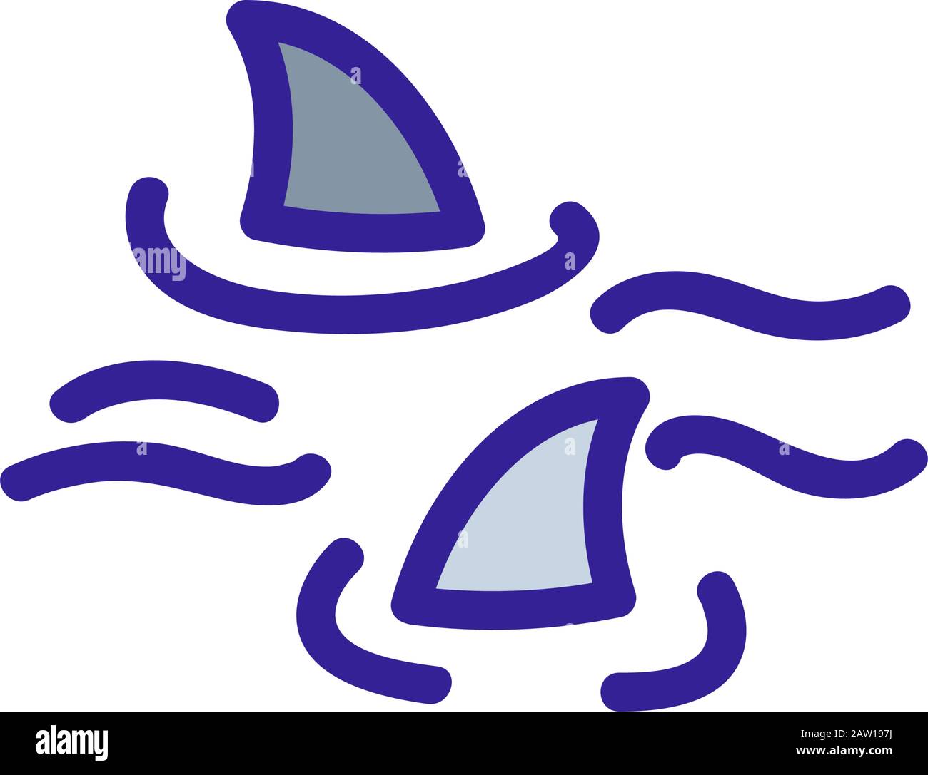 Shark icon vector. Isolated contour symbol illustration Stock Vector ...