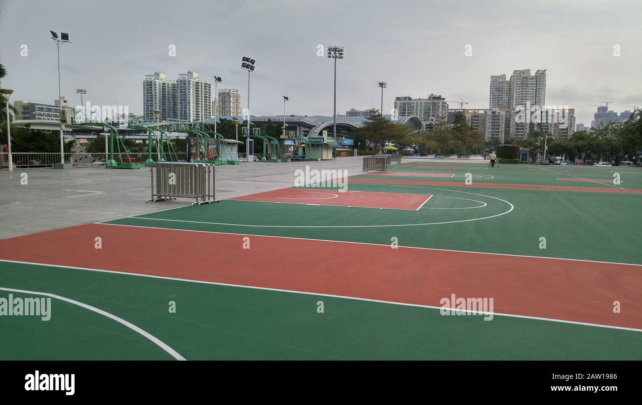 Shenzhen, China basketball court maintenance in sports Stock Photo Alamy