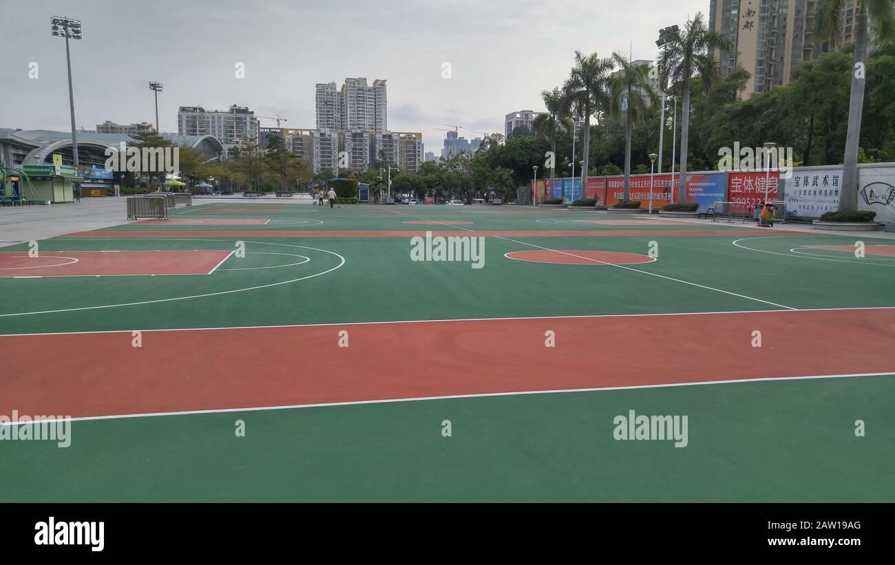 Shenzhen, China basketball court maintenance in sports Stock Photo Alamy