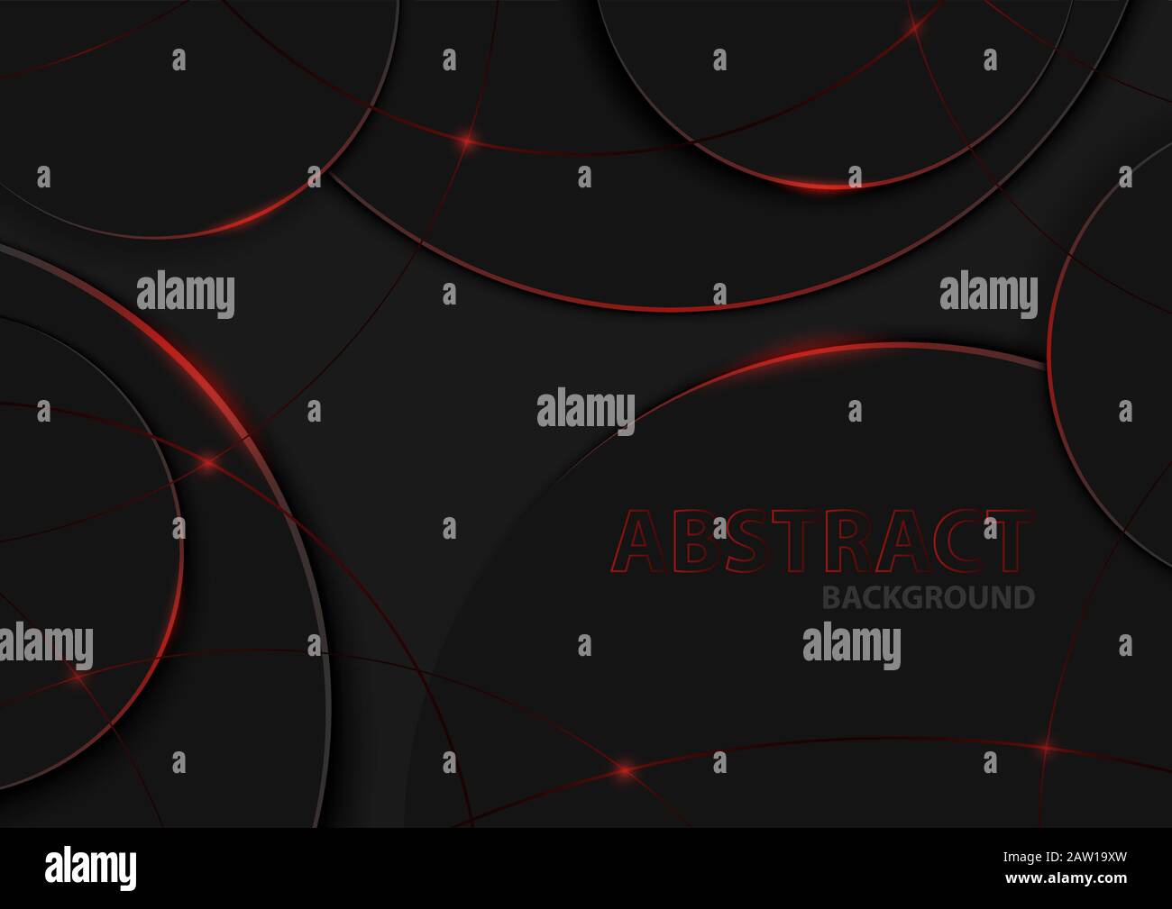 Abstract Geometric Circular Pattern on Black Background Stock Vector ...