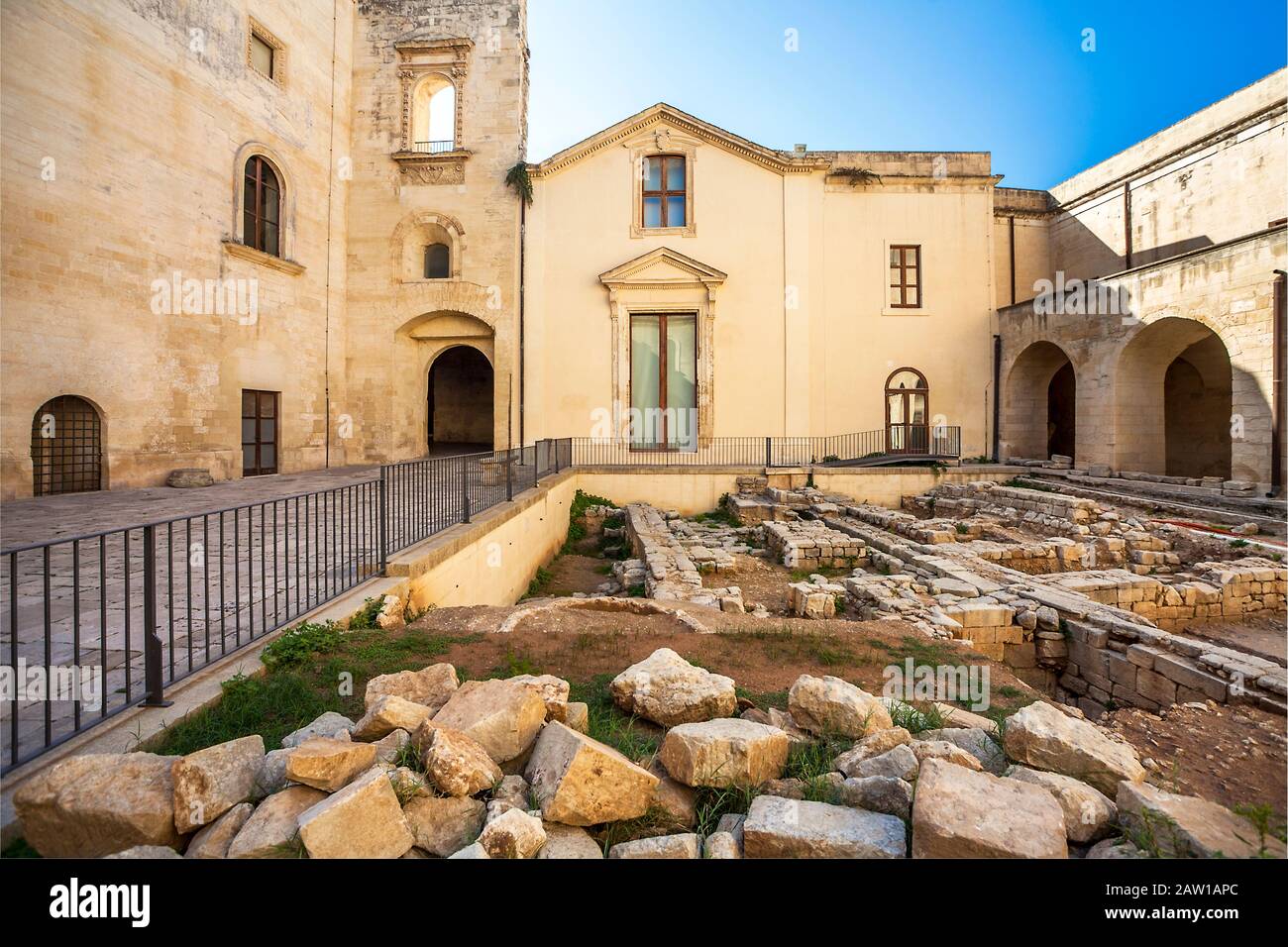At the castle of Charles V. Lecce. Puglia. Italy. Stock Photo