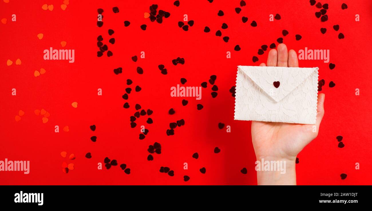 Happy valentines day concept background with heart Stock Photo