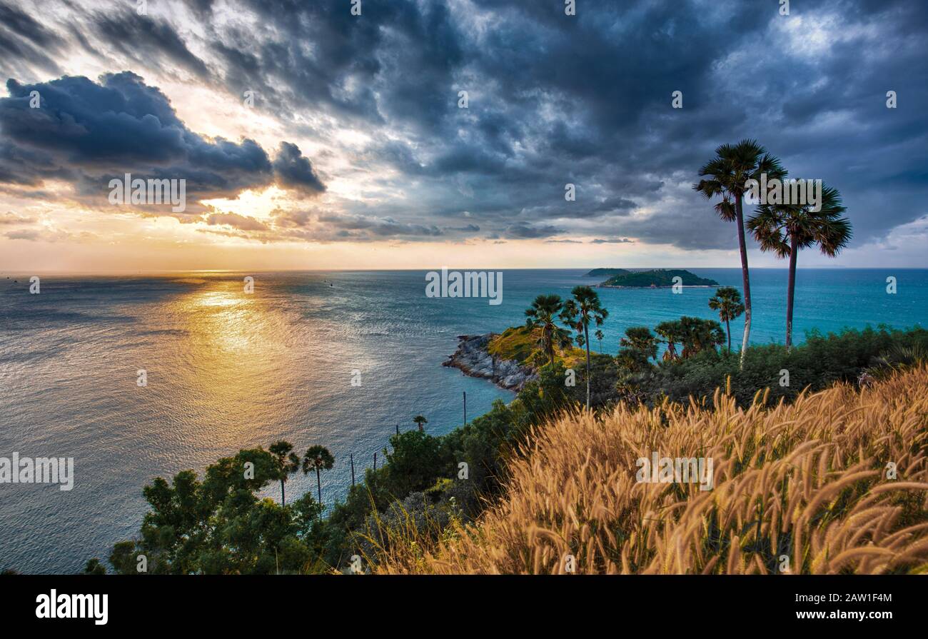 Beautiful ocean coast line landscape Stock Photo