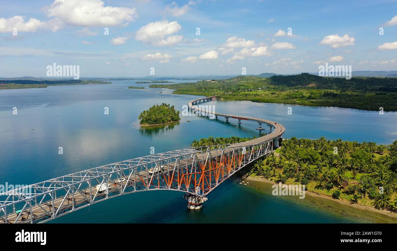 The San Juanico Bridge View From Leyte Towards Samar Philippines Road Bridge Between The Islands Top View Stock Photo Alamy