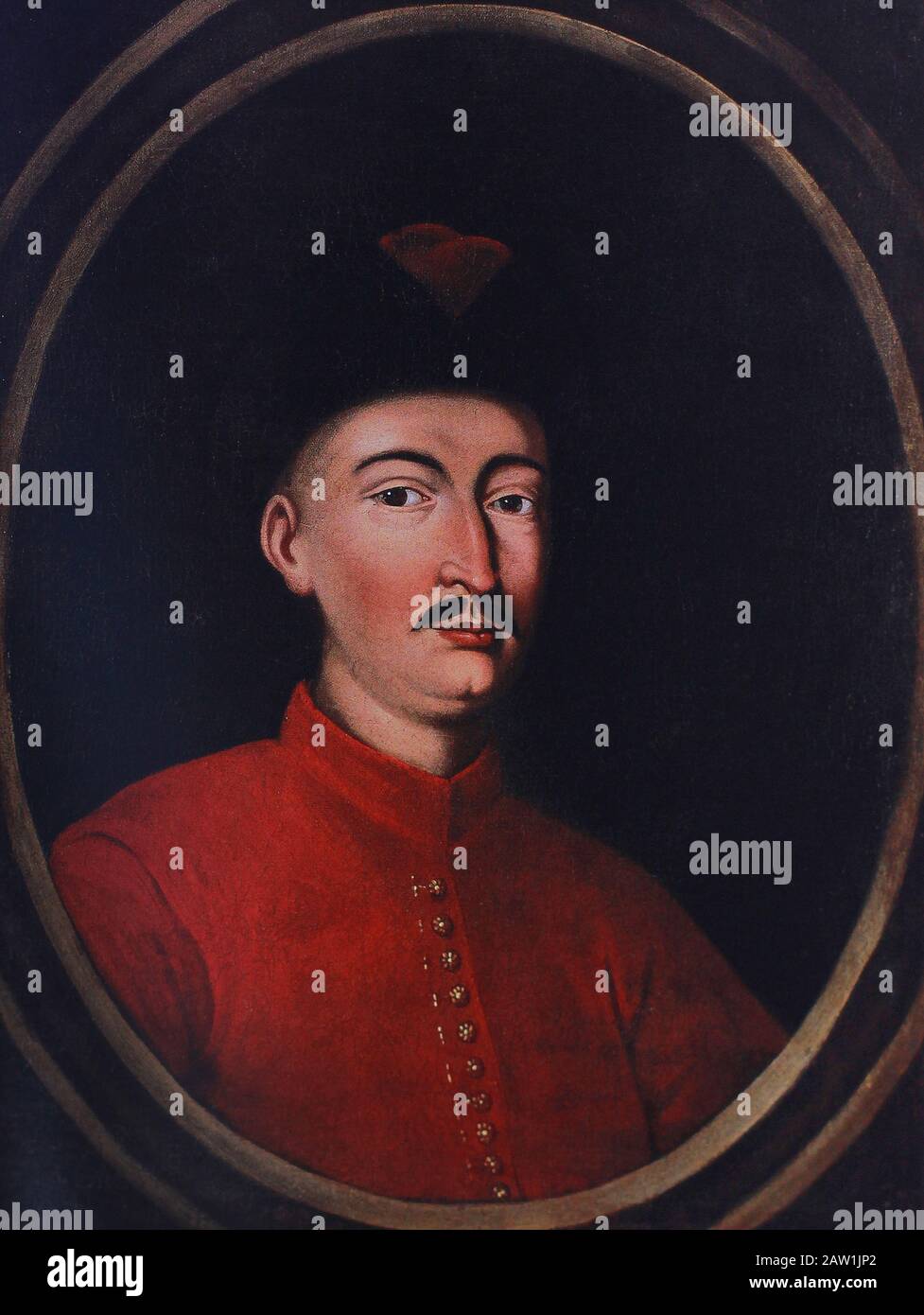 Portrait of Ahmed Geray son of the Crimean Khan Mehmed IV Geray. Painting of the 17th century. Stock Photo