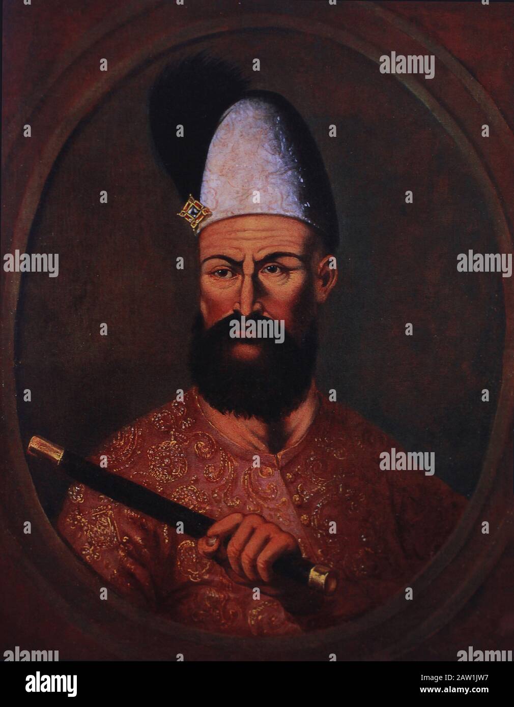 Portrait of Sefer Gazi aga - the vezir of the Crimean Khanate. Painting of the 17th century. Stock Photo