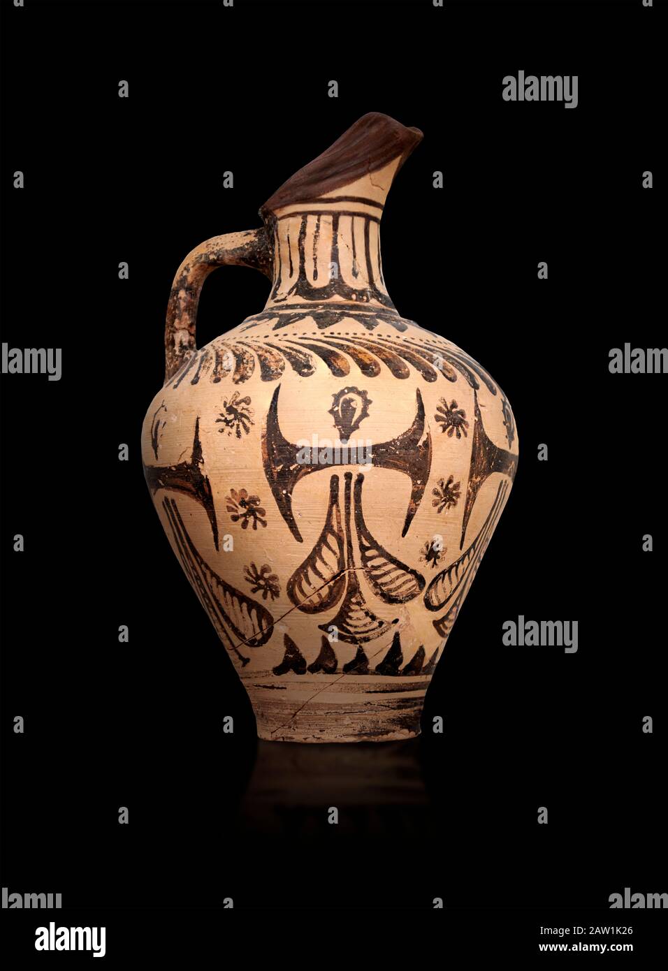 Minoan Beak Spouted Jug With Double Axe And Sacred Knot Decoration ...