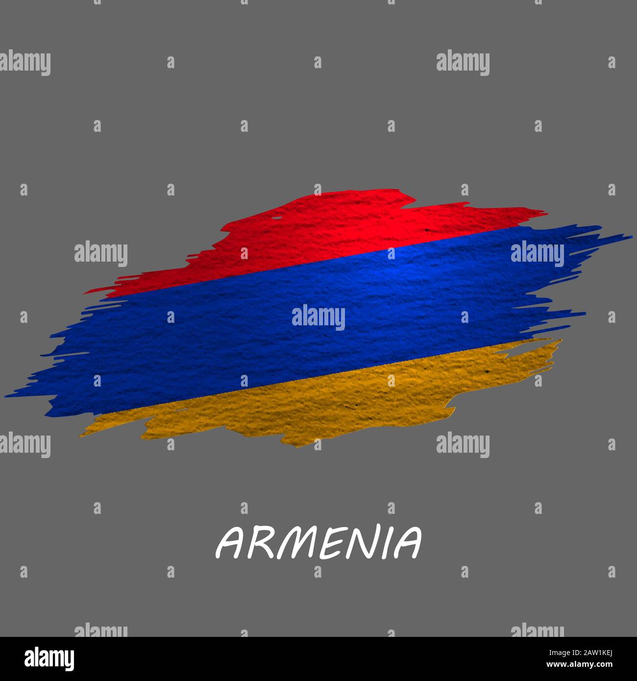 Grunge styled flag of Armenia. Brush stroke background Stock Vector ...