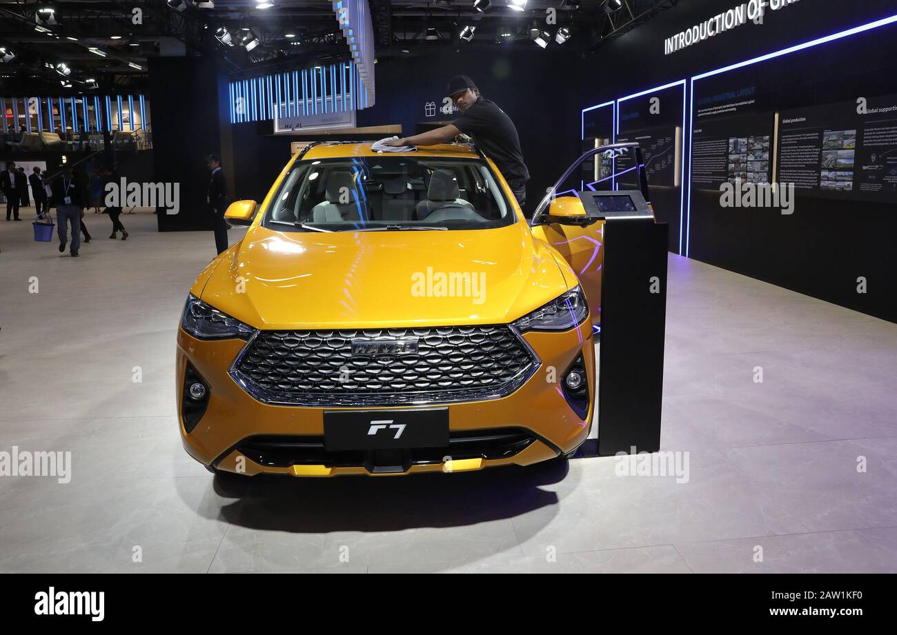 New Delhi, Auto Expo 2020. 7th Feb, 2020. Photo taken on Feb. 5, 2020 shows the Great Wall Motors Haval F7 Concept, which will be exhibited during the upcoming Auto Expo 2020, in the Greater Noida area of the northern state of Uttar Pradesh in India. The Auto Expo 2020 will officially kick off here on Feb. 7, 2020. Credit: Str/Xinhua/Alamy Live News Stock Photo