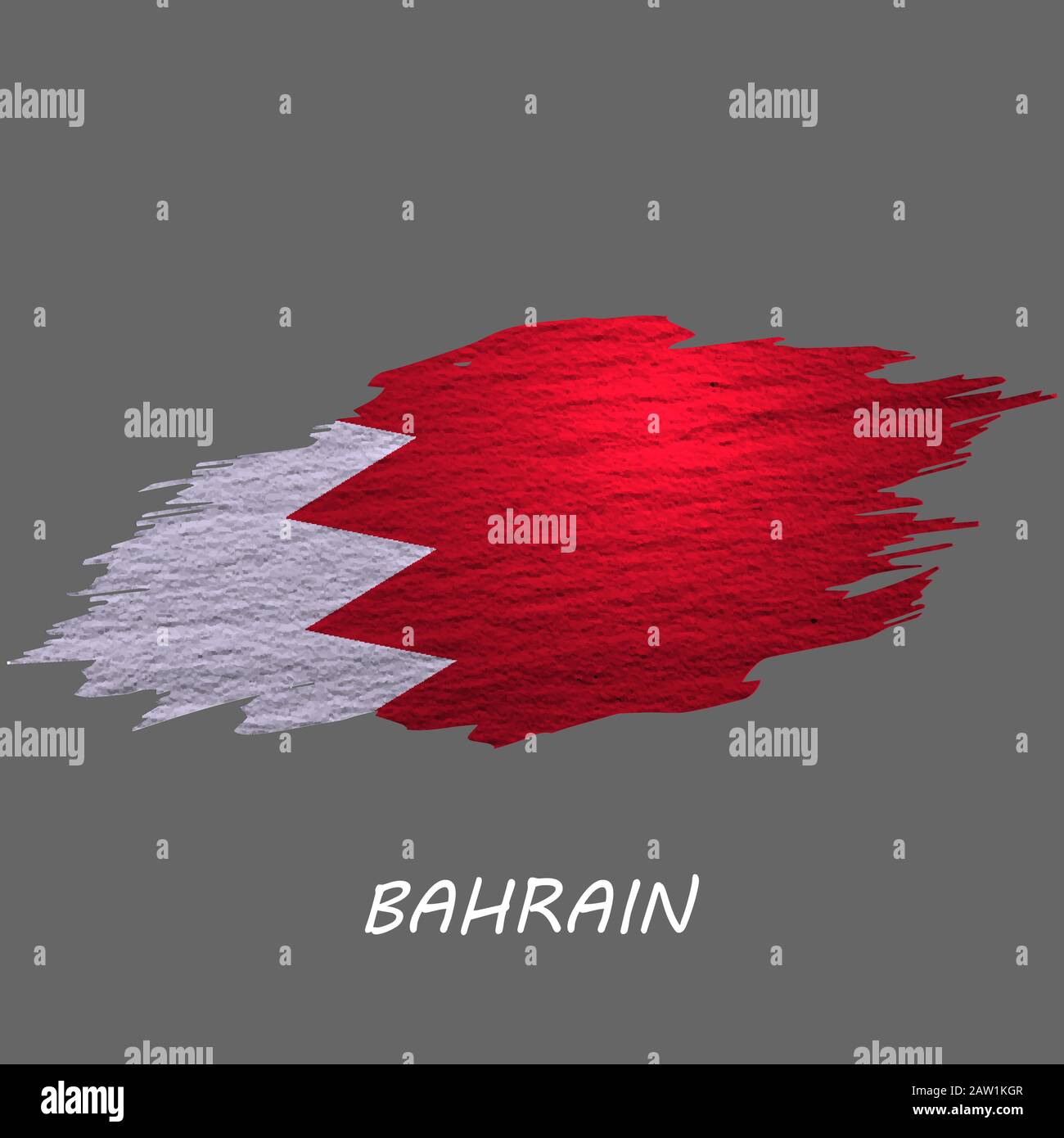 Grunge styled flag of Bahrain. Brush stroke background Stock Vector ...