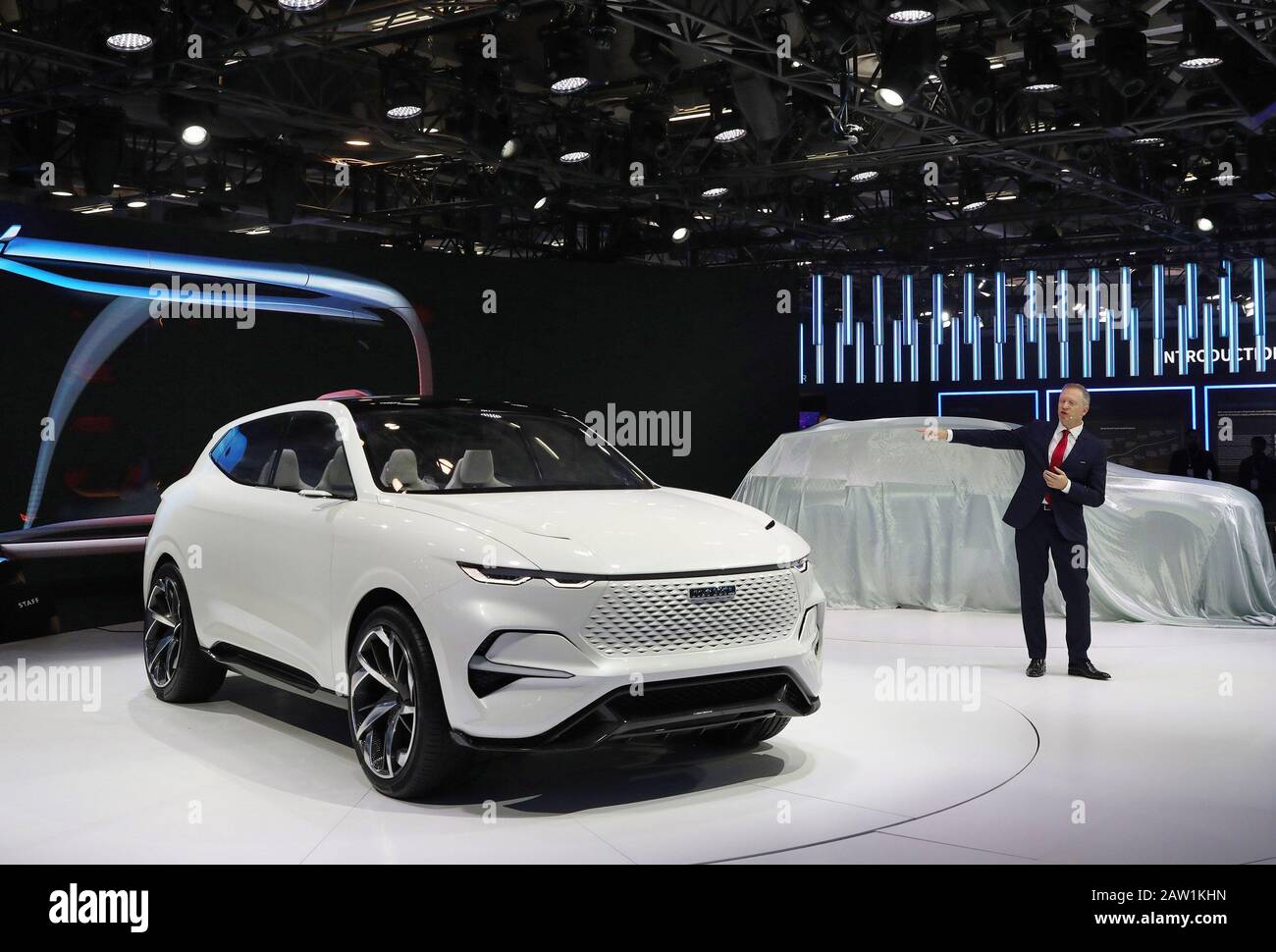 New Delhi, Auto Expo 2020. 7th Feb, 2020. Photo taken on Feb. 5, 2020 shows the Great Wall Motors Haval 2025 Concept, which will be exhibited during the upcoming Auto Expo 2020, in the Greater Noida area of the northern state of Uttar Pradesh in India. The Auto Expo 2020 will officially kick off here on Feb. 7, 2020. Credit: Str/Xinhua/Alamy Live News Stock Photo