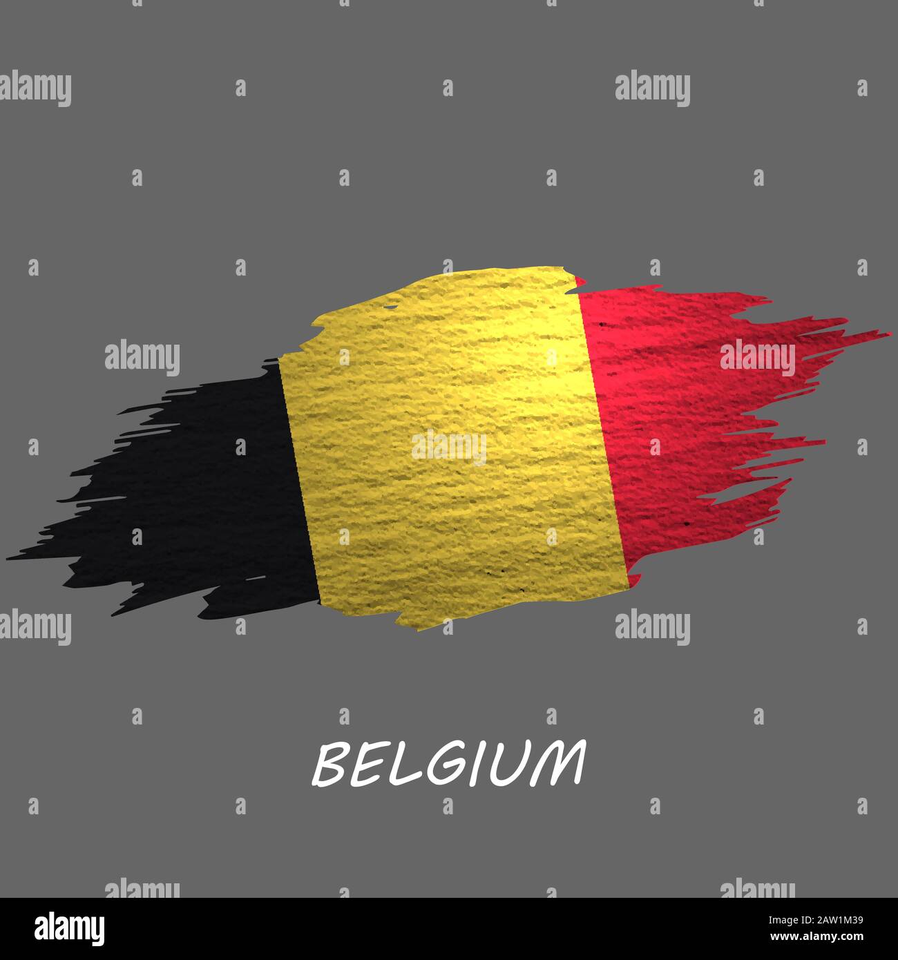 Grunge styled flag of Belgium. Brush stroke background Stock Vector ...
