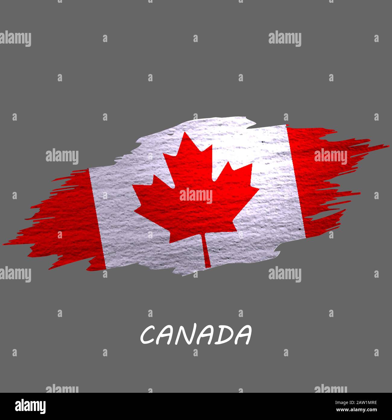 Grunge styled flag of Canada. Brush stroke background Stock Vector ...