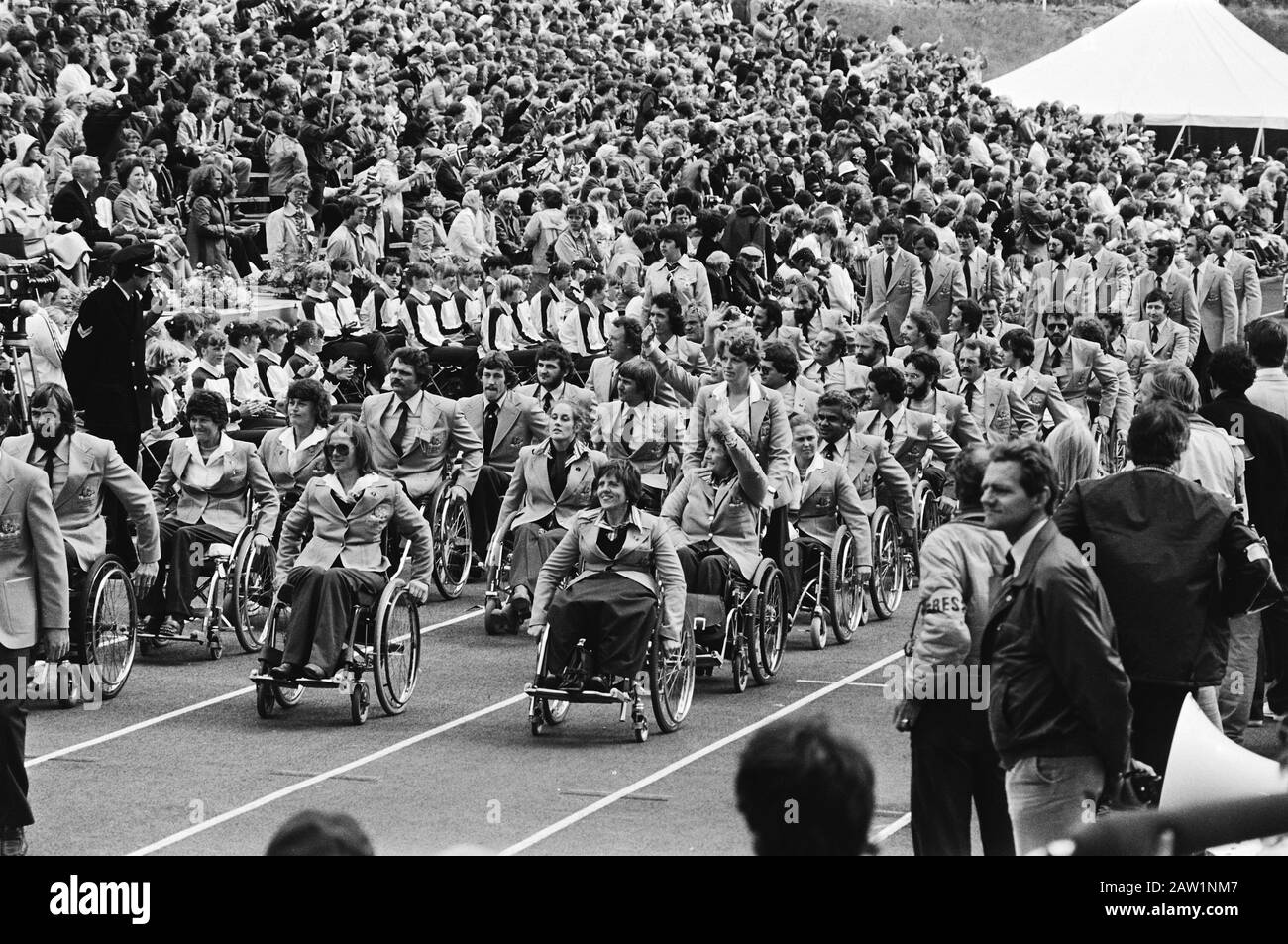 Opening Olympic Games for the Disabled in Arnhem; participants during