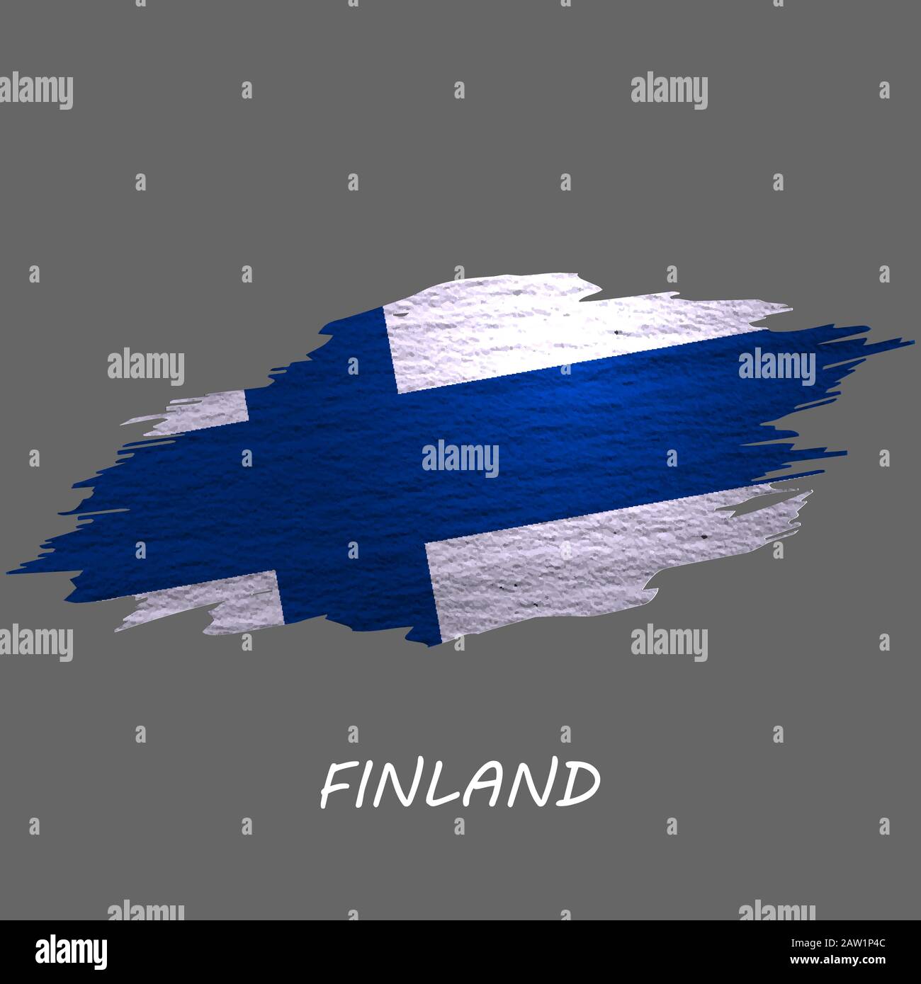 Grunge styled flag of Finland. Brush stroke background Stock Vector ...