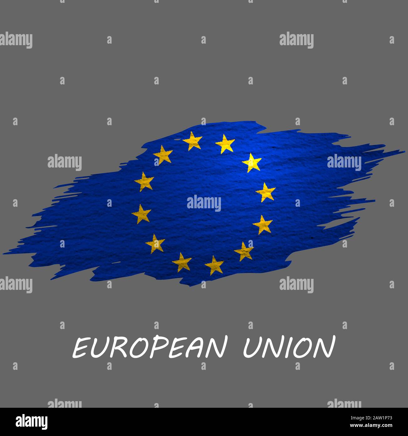 Grunge styled flag of European Union. Brush stroke background Stock ...