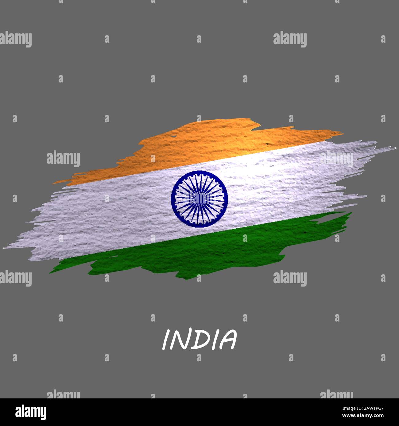 Grunge styled flag of India. Brush stroke background Stock Vector Image ...