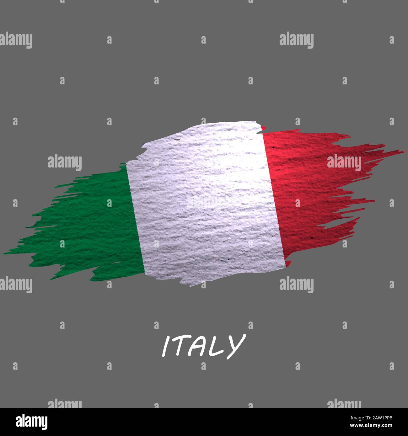 Grunge styled flag of Italy. Brush stroke background Stock Vector Image ...