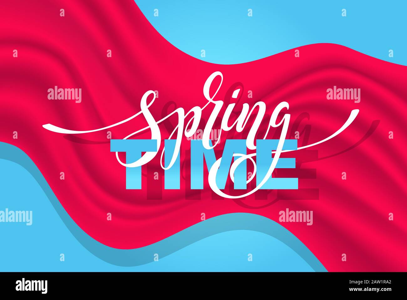 Time Spring inscription. Modern brush calligraphy. Hand drawn design ...