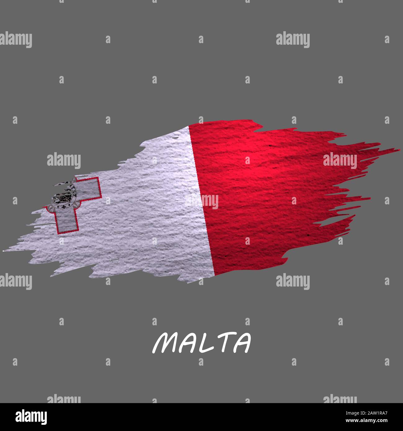 Grunge styled flag of Malta. Brush stroke background Stock Vector Image ...