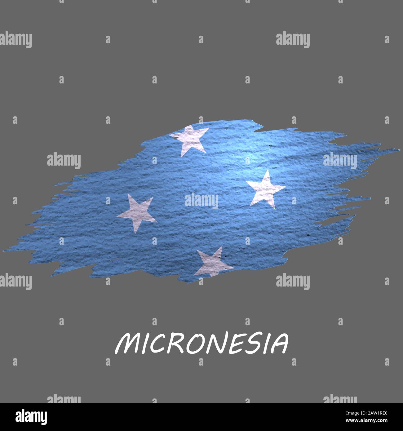 Grunge styled flag of Micronesia. Brush stroke background Stock Vector ...