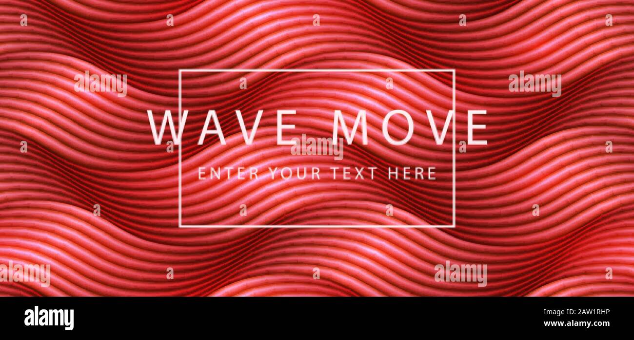 Abstract retro red background dyanmic seamless wave line 3d grid ground ...