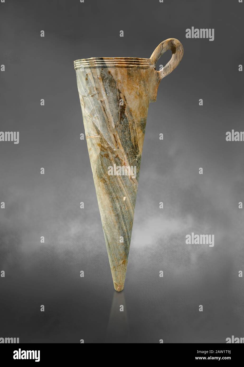 Minoan marble conical rhython, Zakros 1500-1400 BC; Heraklion ...