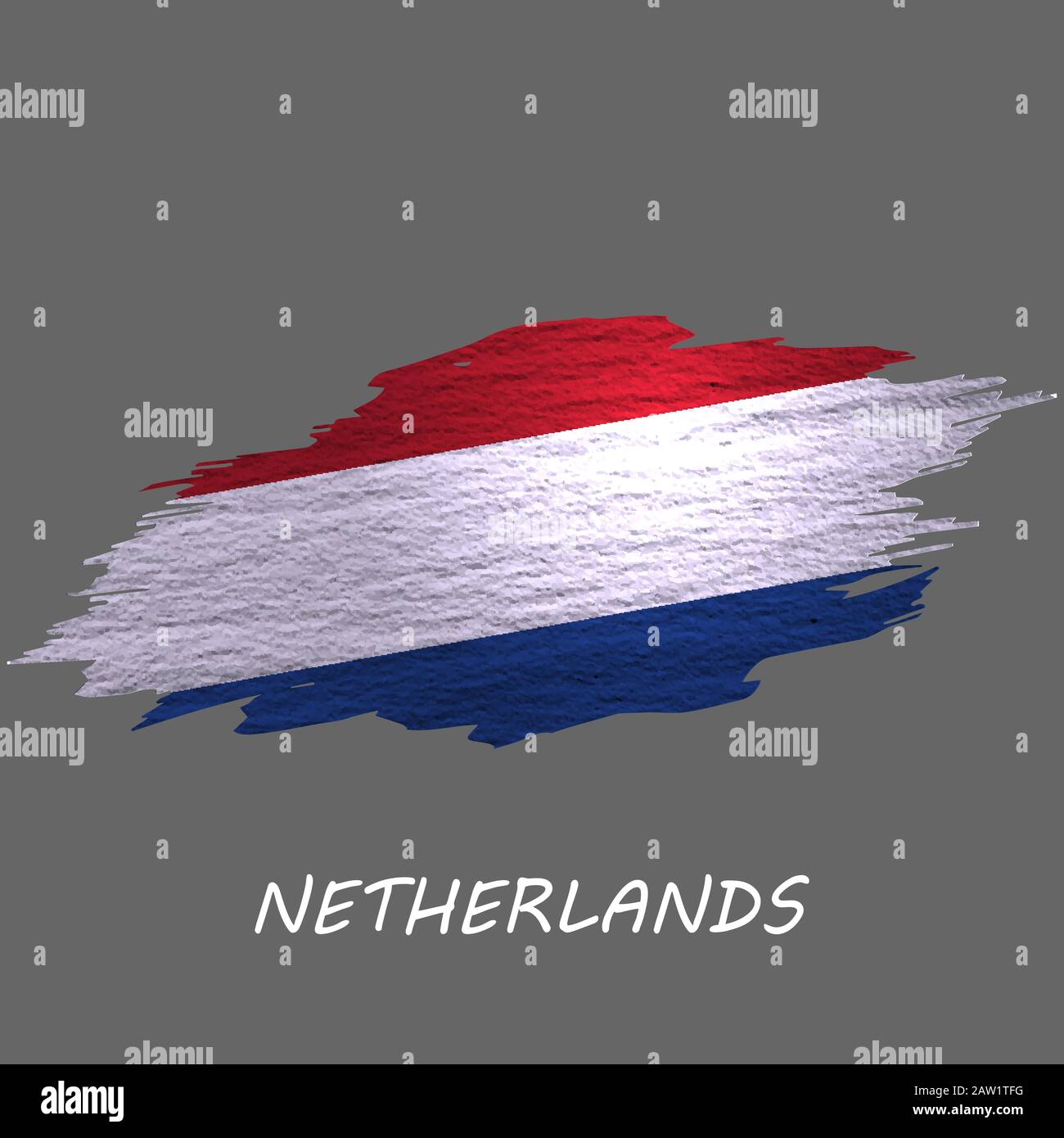 Grunge styled flag of Netherlands. Brush stroke background Stock Vector ...