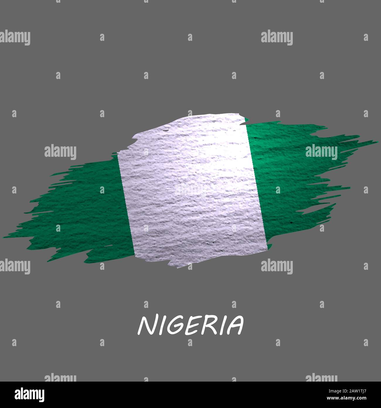 Grunge styled flag of Nigeria. Brush stroke background Stock Vector ...