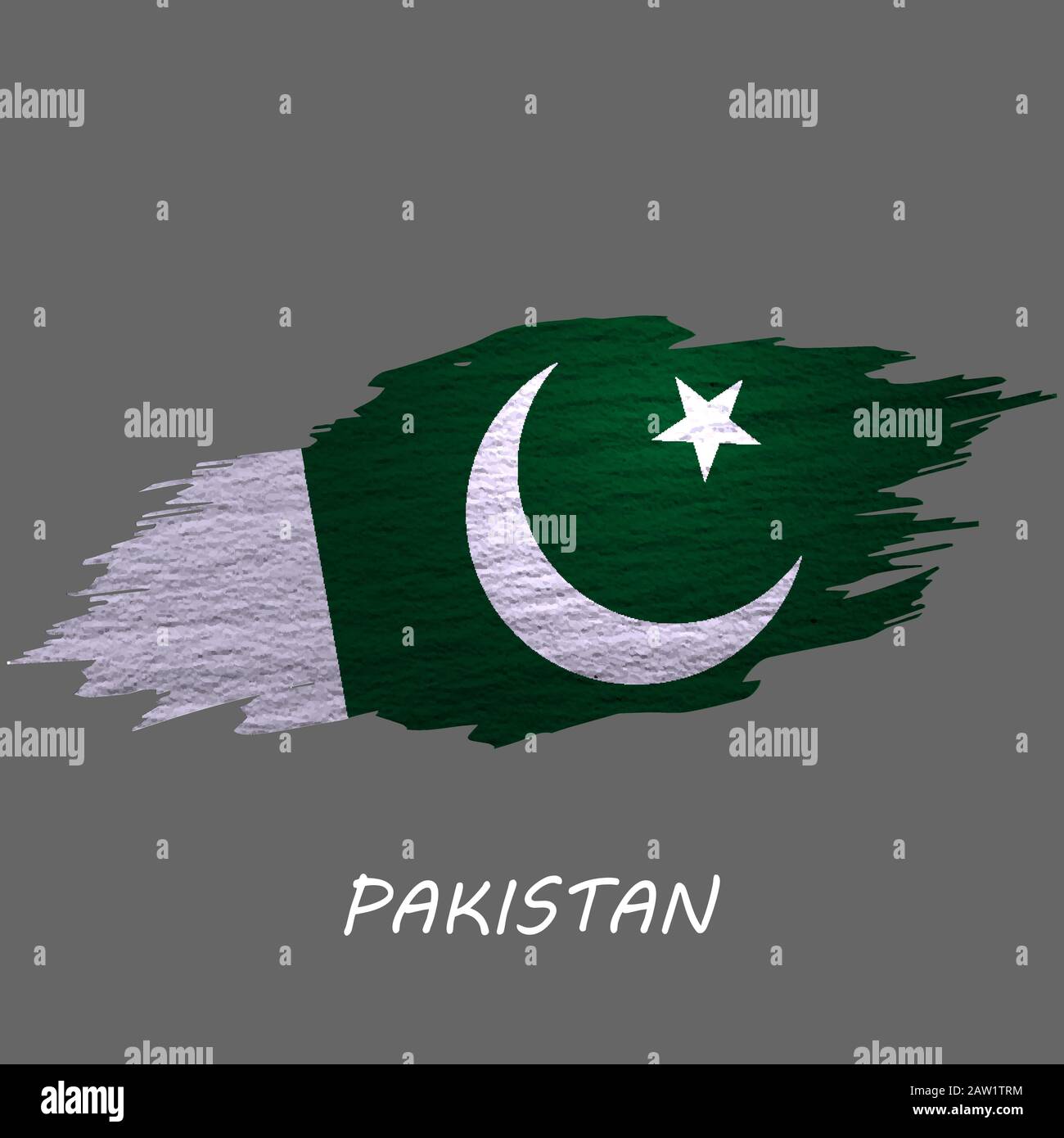 Grunge styled flag of Pakistan. Brush stroke background Stock Vector ...