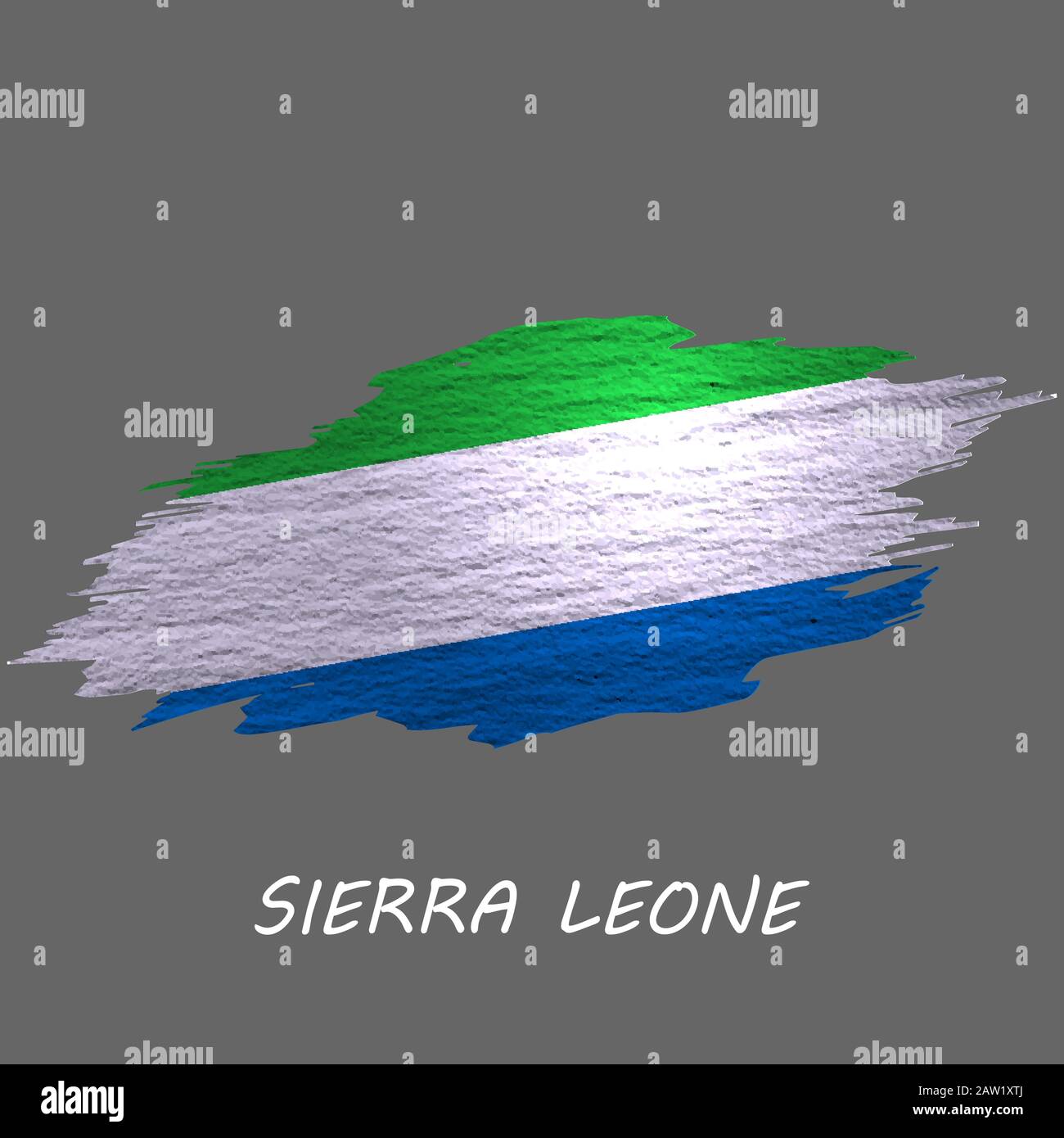 Grunge styled flag of Sierra Leone. Brush stroke background Stock ...