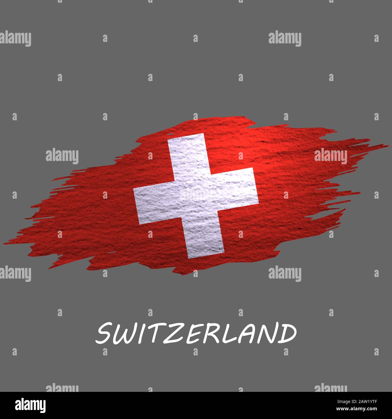 Grunge styled flag of Switzerland. Brush stroke background Stock Vector ...