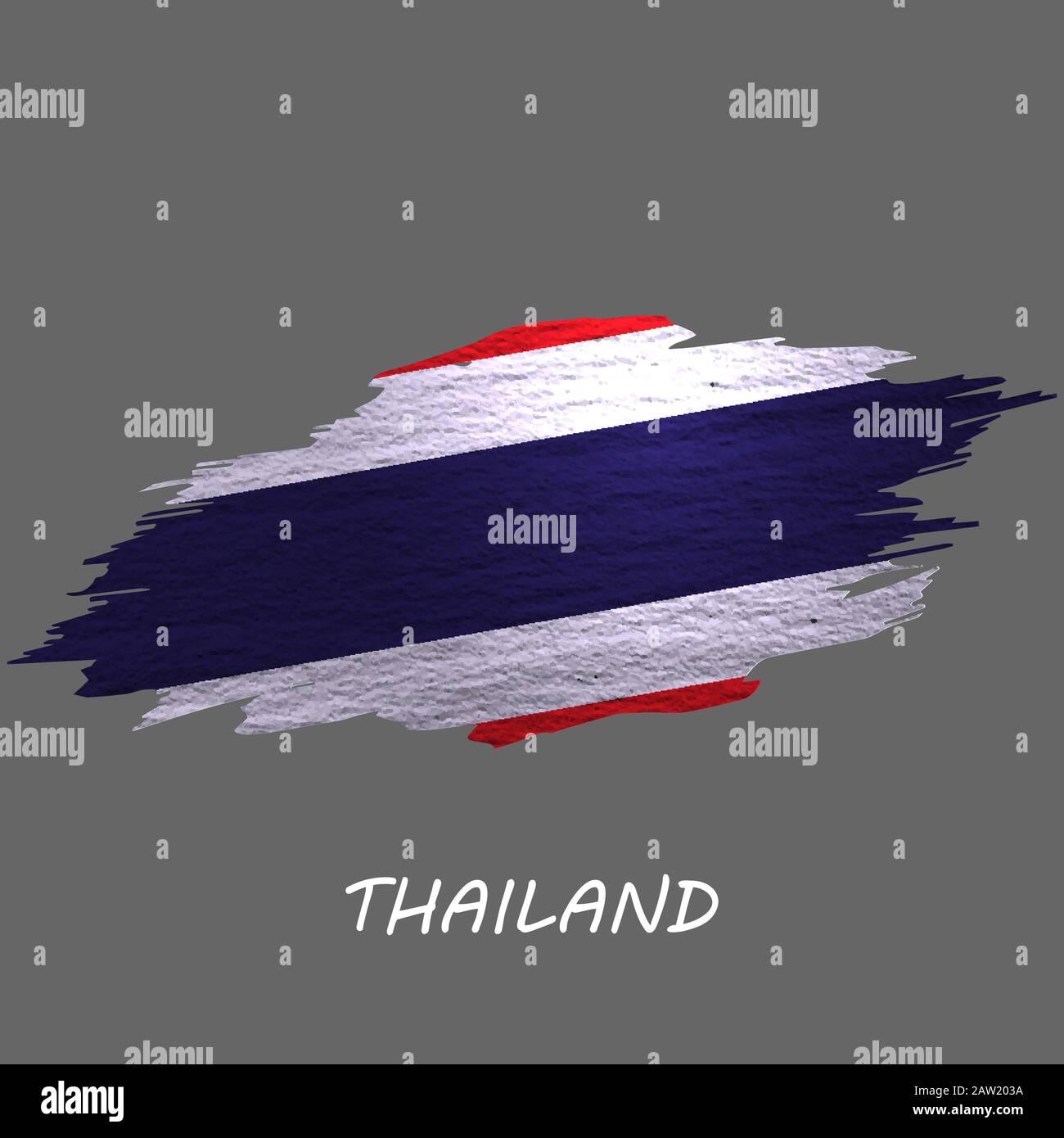 Grunge styled flag of Thailand. Brush stroke background Stock Vector ...